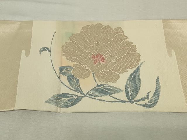 平和屋着物◎九寸名古屋帯 唐織 草花文 正絹 逸品 DABK8216ar