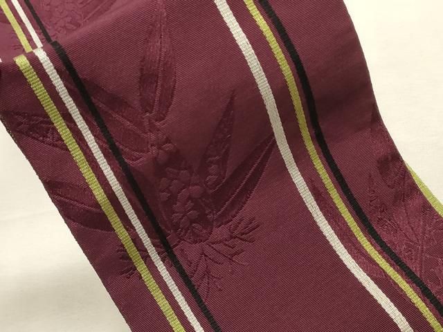 平和屋着物◎森英恵・HANAE MORI 両面 半幅帯 笹間道 DABK8245ar