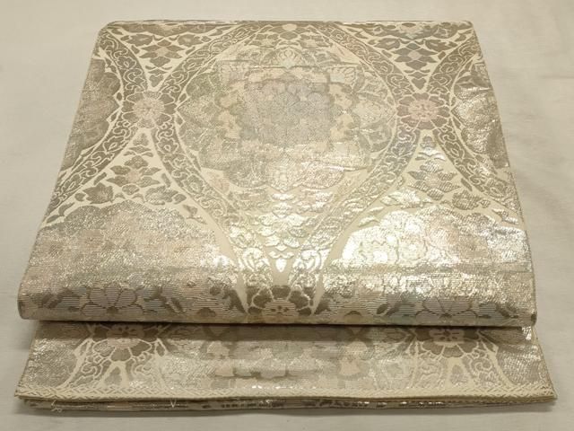 平和屋着物◎西陣 服部織物謹製 六通柄袋帯 こはく錦 立涌正倉院花文 金糸 正絹 逸品 DABK8255ar
