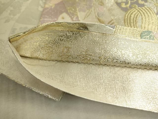 平和屋着物◎佐賀錦 両面 全通柄袋帯 慶長重ね 熨斗小袖文 金銀糸 正絹 逸品 DABK8260ar