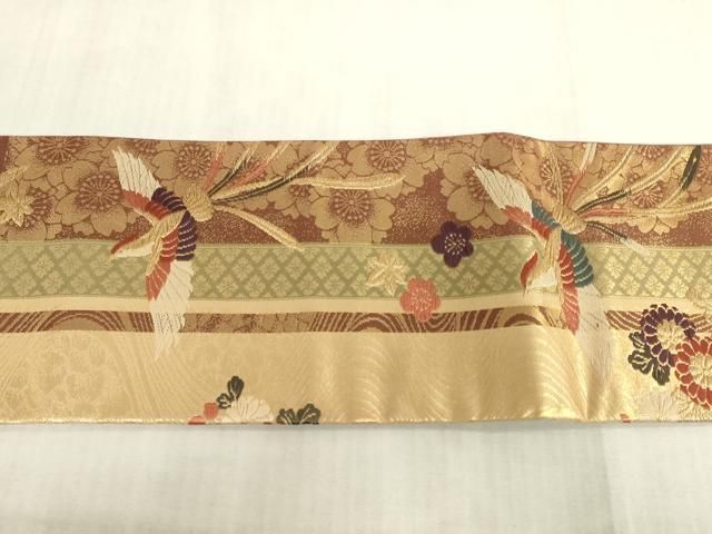 平和屋着物◎つけ帯 唐織 鳳凰花文 金糸 正絹 逸品 DABK8261ar