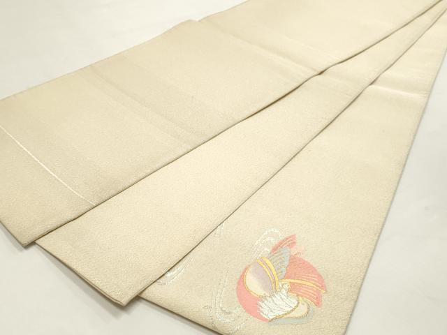 平和屋着物◎綴れ 太鼓柄袋帯 鴛鴦花文 金銀糸 正絹 逸品 DABK8562cm