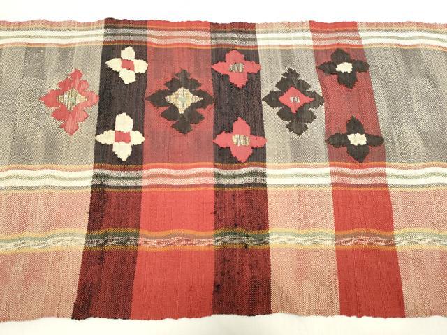 平和屋着物◎八寸名古屋帯 紬地 舞花文 金糸 正絹 逸品 DABK8580cm