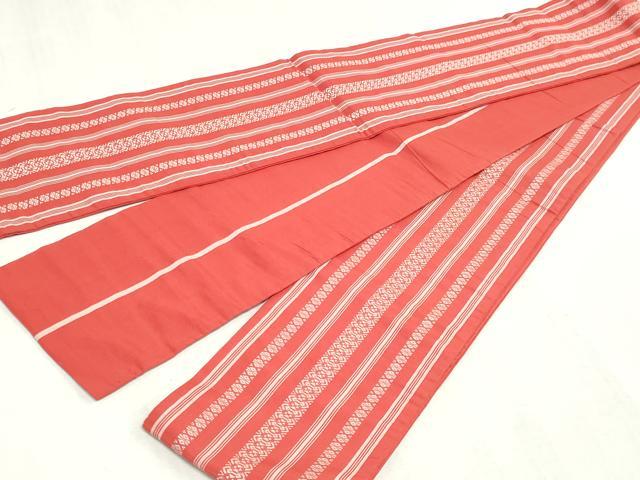 平和屋着物◎本場筑前博多織 両面 半幅帯 献上 正絹 逸品 DABK8621cm