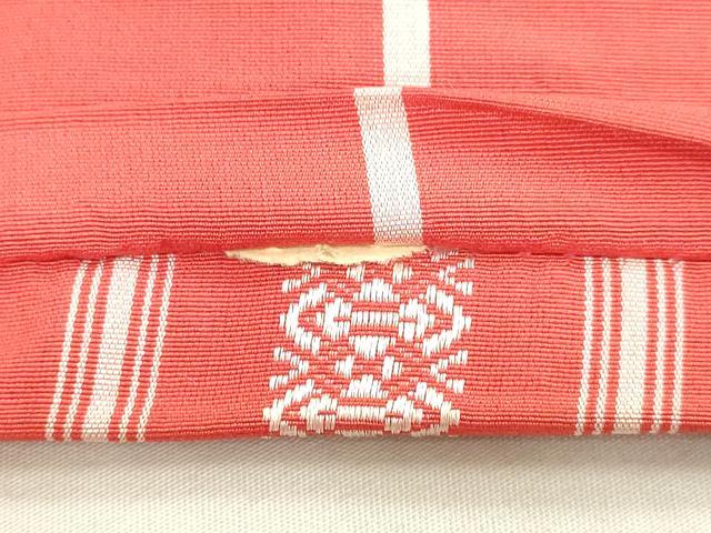 平和屋着物◎本場筑前博多織 両面 半幅帯 献上 正絹 逸品 DABK8621cm