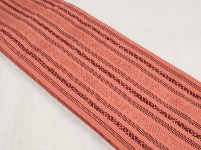 平和屋着物◎本場筑前博多織 半幅帯 献上 証紙付き 正絹 逸品 DABK8631cm