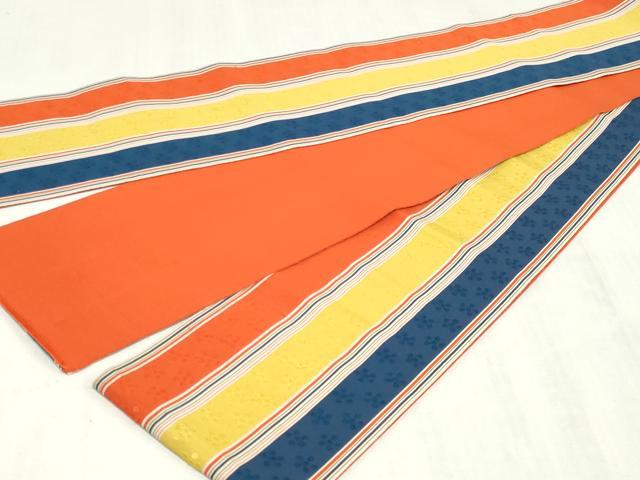 平和屋着物◎本場筑前博多織 半幅帯 花間道 証紙付き 正絹 逸品 DABK8632cm