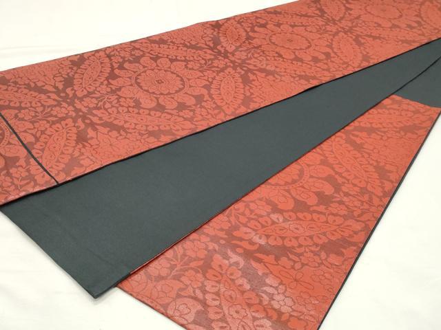 平和屋着物◎六通柄袋帯 草花文 正絹 逸品 DABK8686cm