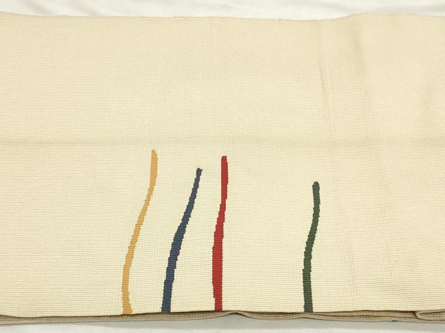 平和屋着物◎八寸名古屋帯 抽象文様 正絹 逸品 DABK8709cm