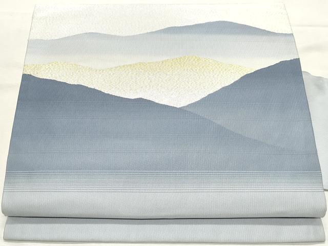 平和屋着物◎九寸名古屋帯 風景文 正絹 逸品 DABK8719cm
