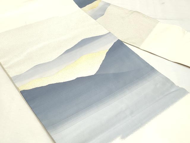 平和屋着物◎九寸名古屋帯 風景文 正絹 逸品 DABK8719cm