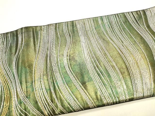 平和屋着物◎ワンタッチつけ帯 花の野 金彩 引箔 正絹 逸品 DABK8738cm