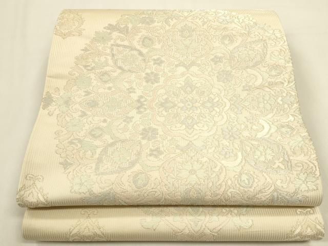 平和屋着物◎六通柄袋帯 唐織 正倉院花文 正絹 逸品 DABK8759cm