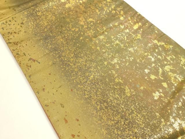 平和屋着物◎六通柄袋帯 霞文 金糸 引箔 正絹 逸品 DABK8771cm