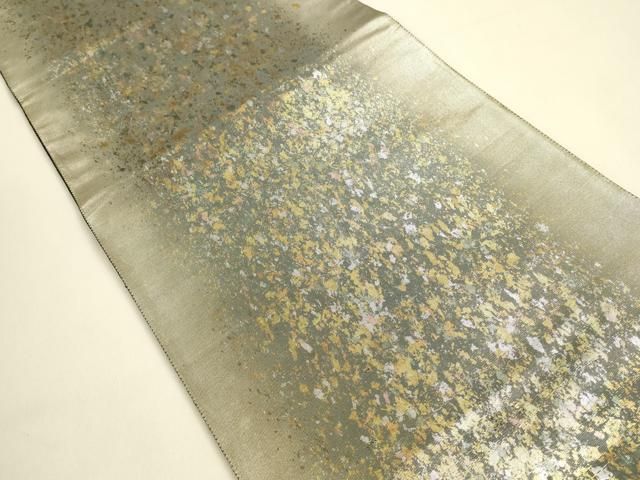 平和屋着物◎六通柄袋帯 箔散らし 金銀彩 引箔 正絹 逸品 DABK8773cm