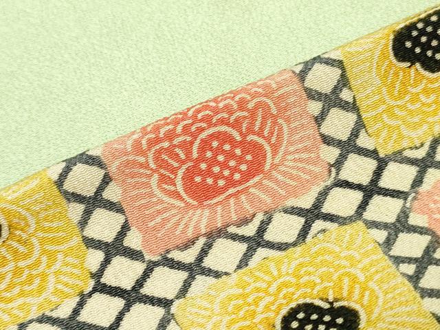 平和屋着物▼名古屋帯 帯反物 花尽くし文 鬼しぼ縮緬 逸品 DABK9040zy