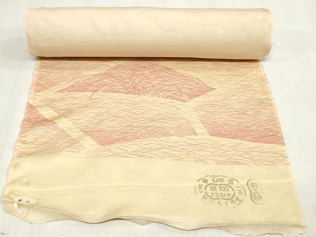平和屋着物▼小紋 反物 着尺 切り嵌め芝草文 逸品 未使用 DABK9079zy