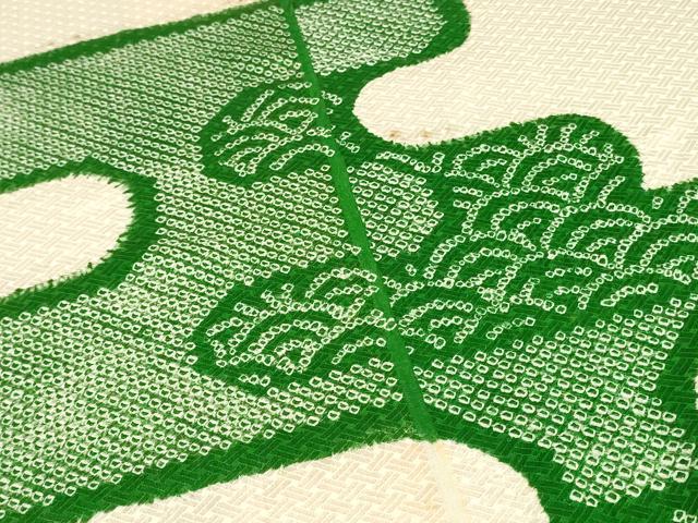 平和屋着物▼付下げ 反物 着尺 総絞り エ霞青海波文 逸品 未使用 DABK9166zy