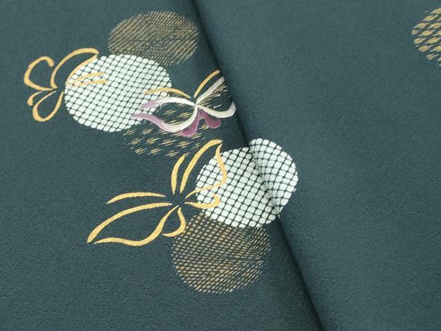 平和屋着物▼付下げ 反物 着尺 刺繍 舞蝶文 金彩 逸品 未使用 DABK9255zy