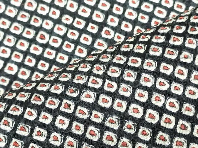 平和屋着物▼小紋 反物 着尺 総絞り 黒地 逸品 未使用 DABK9263zy