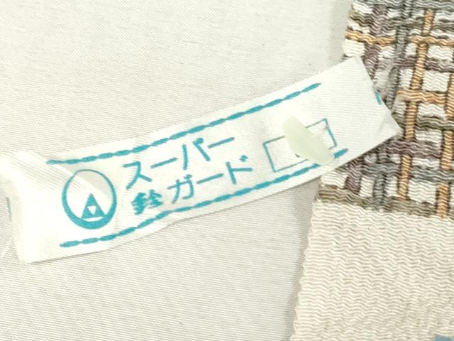 平和屋着物●小紋 反物 着尺 江戸格子更紗 鬼しぼ縮緬 鈴乃屋扱い 逸品 未使用 DABK9265zy