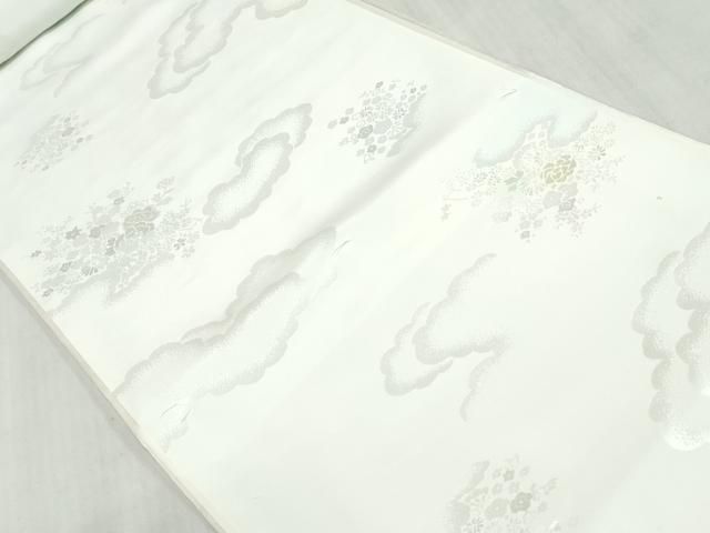 平和屋着物▼長襦袢 反物 着尺 草花文 暈し染め 逸品 未使用 DABK9314zy