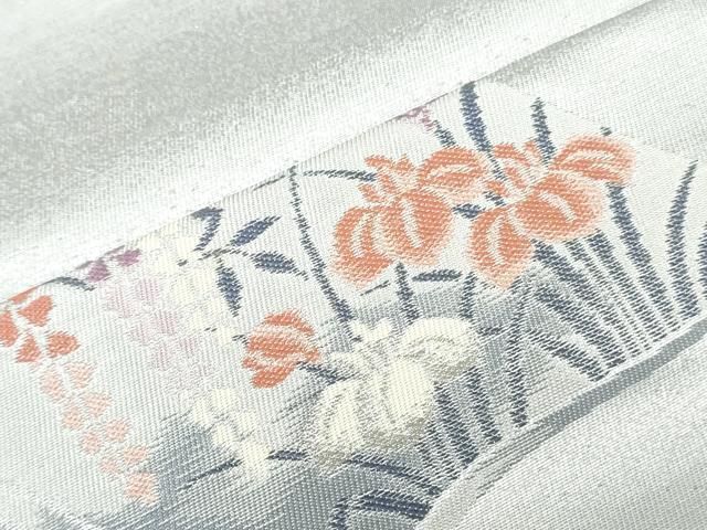 平和屋着物▼西陣 よこくに織物謹製 名古屋帯 帯反物 冊子花文 証紙付き 逸品 未使用 DABK9318zy