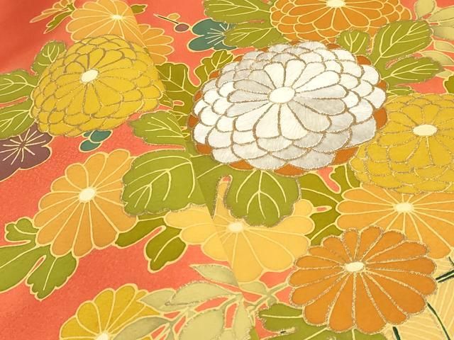 平和屋着物▼付下げ 反物 着尺 刺繍 花車文 金彩 逸品 未使用 DABK9327zy