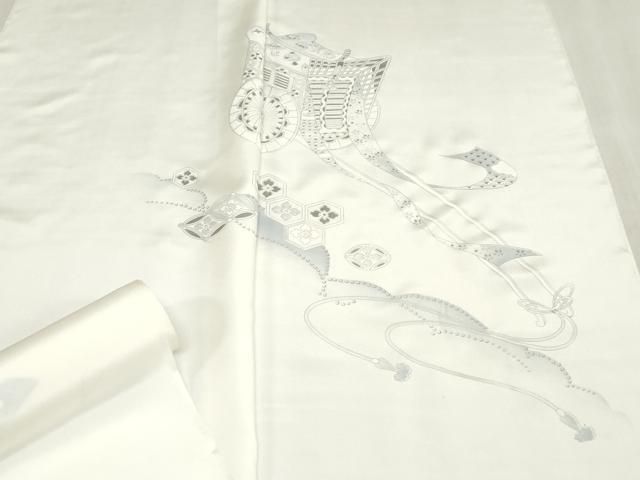 平和屋着物●長襦袢 反物 着尺 御所車宝尽くし花文 逸品 未使用 DABK9328zy