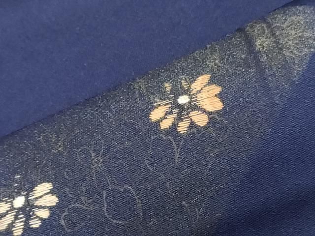 平和屋着物▼端切れ ハギレ リメイク 解き反物 裁断済み 刺繍 雪輪草花文 金彩 逸品 DABK9329zy