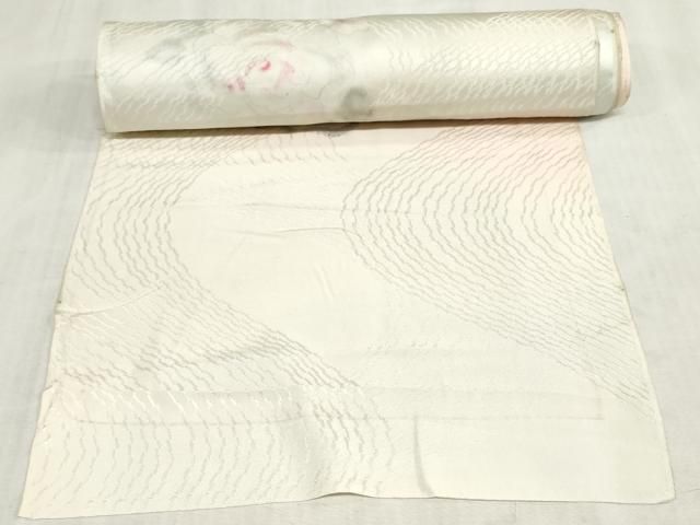 平和屋着物▼付下げ 解き反物 着尺 バラ 薔薇 暈し染め 銀彩 逸品 DABK9382zy