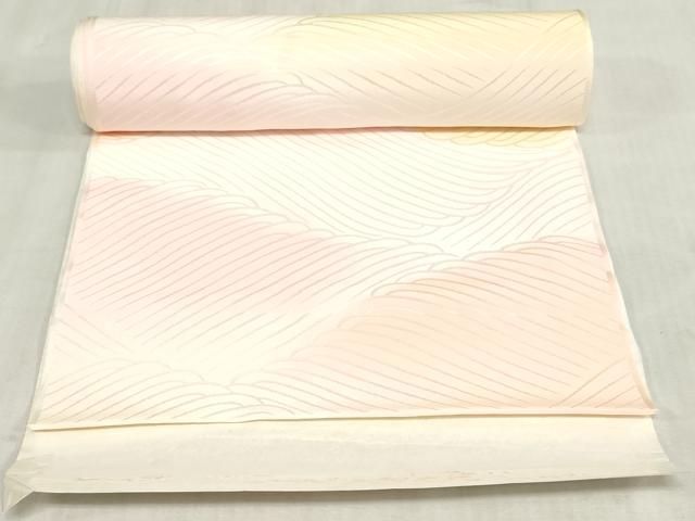 平和屋着物●本振袖用長襦袢 反物 着尺 流水文 暈し染め 未使用 DABK9397zy