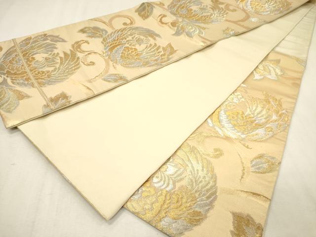 平和屋着物◎六通柄袋帯 鳳凰文 金銀糸 正絹 逸品 DABK9523cd