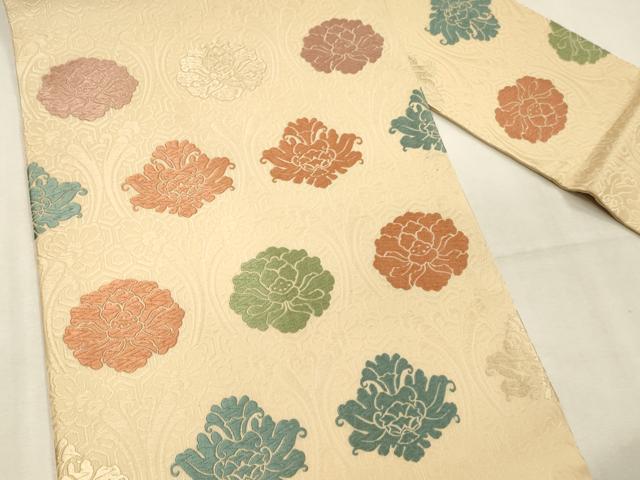 平和屋着物◎九寸名古屋帯 唐織 舞花文 正絹 逸品 DABK9542cd