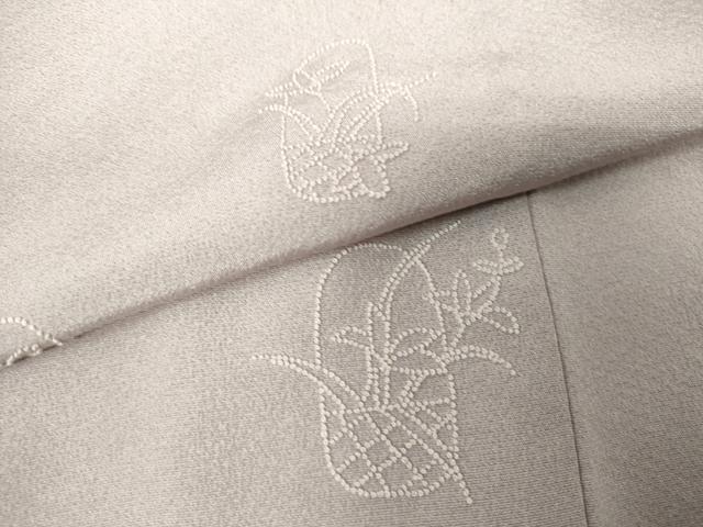 平和屋着物▽中国三大刺繍 相良刺繍 総刺繍 無地絵羽訪問着 単衣 花籠地紋 淡紅藤色 正絹 逸品 DABK9666cd