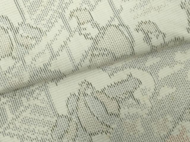 平和屋着物▽上質な紬 単衣 人物風景文 正絹 逸品 DABK9681cd