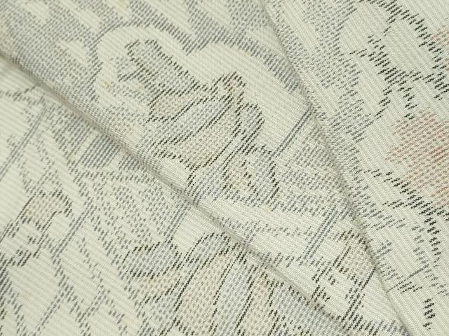 平和屋着物▽上質な紬 単衣 人物風景文 正絹 逸品 DABK9681cd