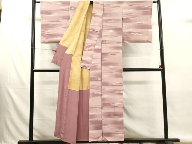 平和屋着物■上質な小紋 地紋起こし 雲取文 暈し染め 正絹 逸品 DABK9769cd
