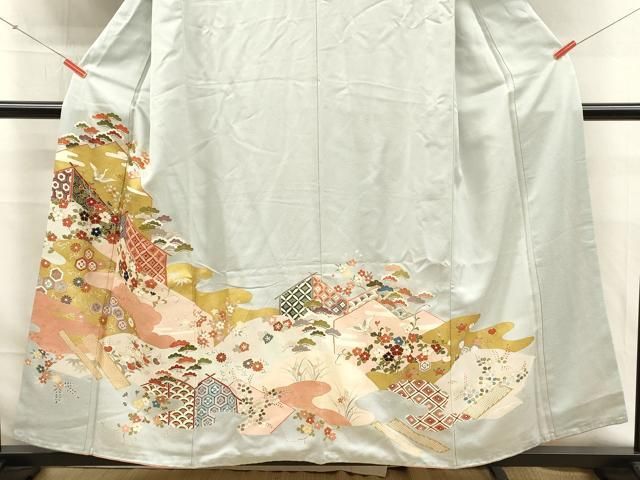 平和屋着物■訪問着 吉祥飛鶴花文 金彩 正絹 逸品 DABK9771cd