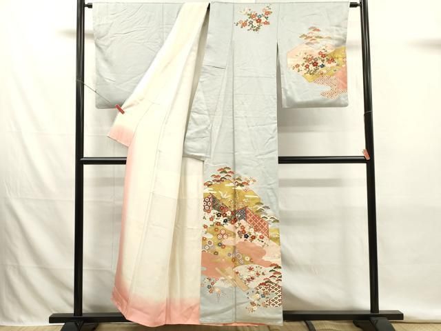 平和屋着物■訪問着 吉祥飛鶴花文 金彩 正絹 逸品 DABK9771cd