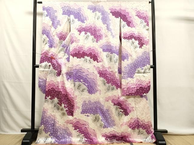 平和屋着物■豪華振袖 駒刺繍 風景文 暈し染め 銀彩 正絹 逸品 DABK9794cd