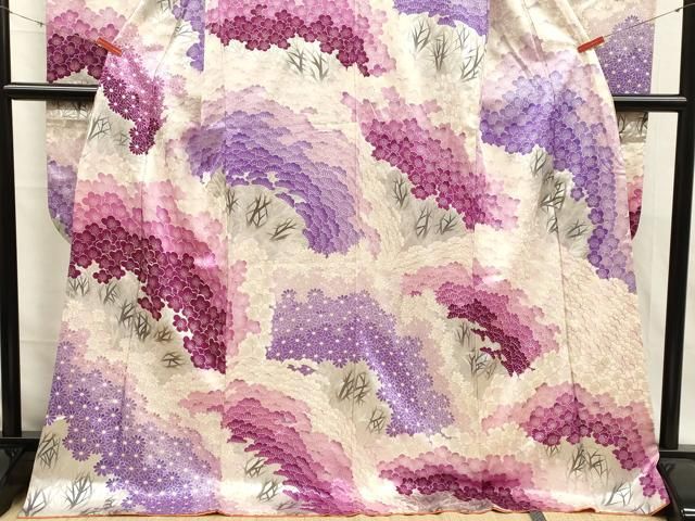 平和屋着物■豪華振袖 駒刺繍 風景文 暈し染め 銀彩 正絹 逸品 DABK9794cd
