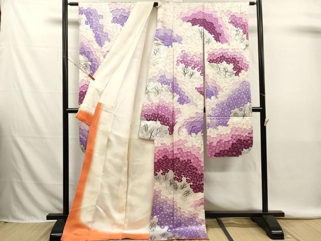 平和屋着物■豪華振袖 駒刺繍 風景文 暈し染め 銀彩 正絹 逸品 DABK9794cd