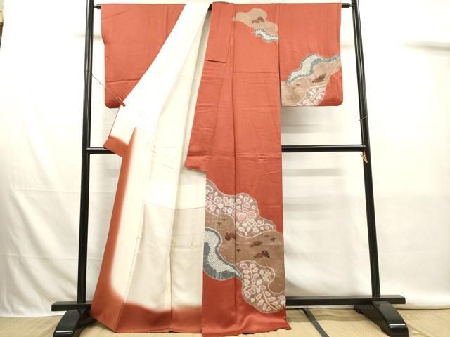 平和屋着物■訪問着 絞り 草花文 金彩 正絹 逸品 DABK9803cd