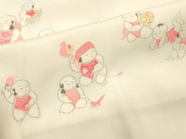 平和屋着物■長襦袢 無双仕立て 童子遊び 暈し染め 正絹 逸品 DABK9816cd