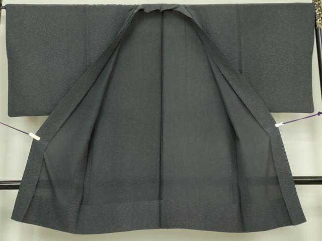 平和屋着物▽男性 長羽織 スリーシーズン 春夏秋 髭紬 黒橡色 正絹 逸品 DABK9846cd