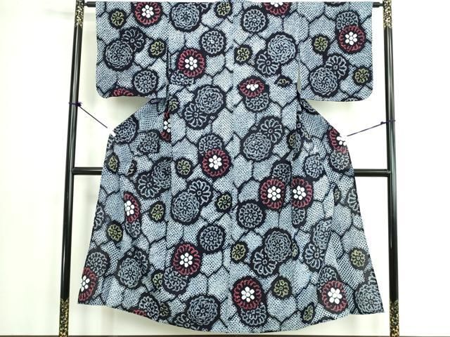 平和屋着物∴夏物 浴衣 有松鳴海絞り 花丸文 綿 逸品 DABK9995cd
