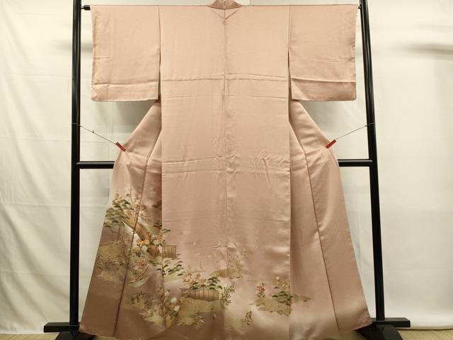 平和屋着物■豪華色留袖 駒刺繍 渡橋花松文 暈し染め 金彩 正絹 逸品 DABL0008qp