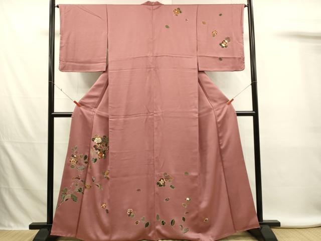 平和屋着物■訪問着 駒刺繍 枝花文 金彩 正絹 逸品 DABL0010qp