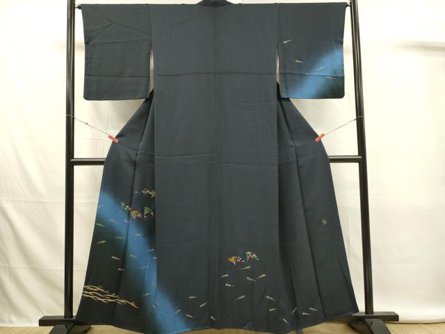平和屋着物■訪問着 作家物 舞扇花文 七宝 暈し染め 金彩 鈴乃屋扱い 正絹 逸品 DABL0011qp